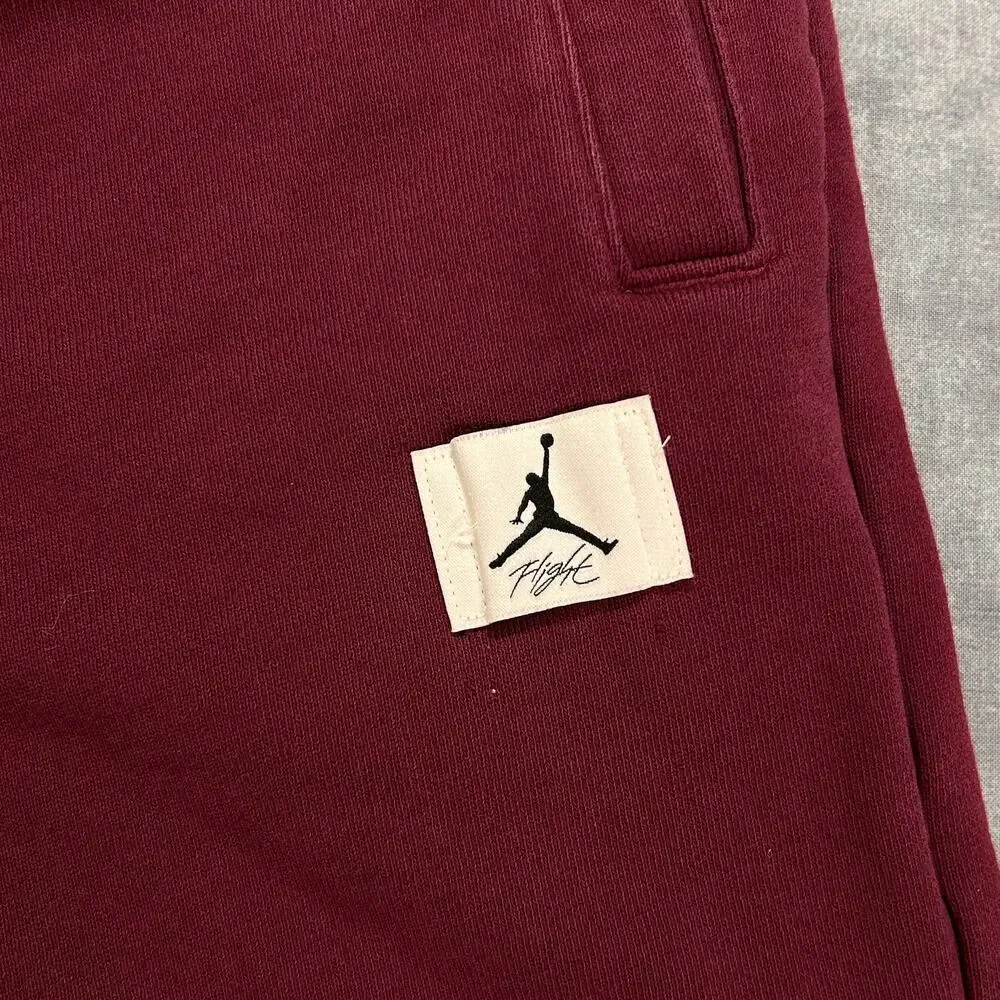 Air Jordan Flight burgundy athleisure casual loose fit gym sweatpants mens M